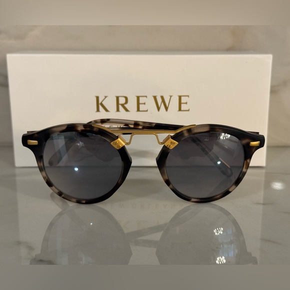 KREWE St. Louis Round Mirrored Sunglasses - Matte Sunday - Picture 3 of 8